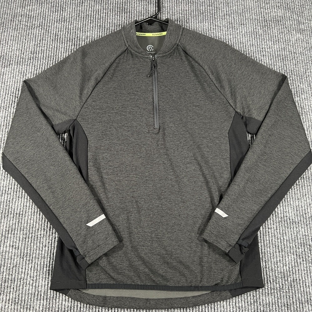 C9 Champion Shirt Mens Small Black Long Sleeve Lightweight 1/4 Zip Pullover